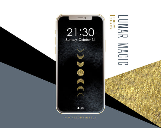 Lunar Magic - Black Gold | Phone Wallpaper