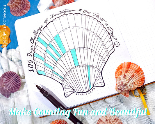 Shell Chart - 100 Days Tracker | Square Printable Planner