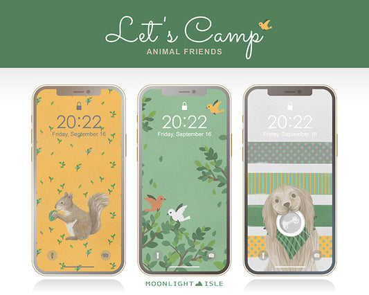 Let’s Camp – Animal Friends | Phone Wallpaper
