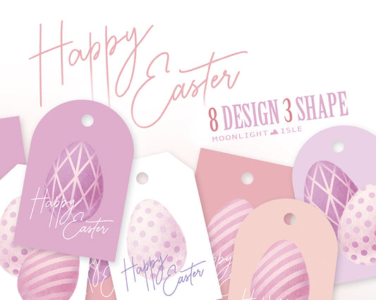 Easter Egg Gift Tag - Dusty Pink Purple