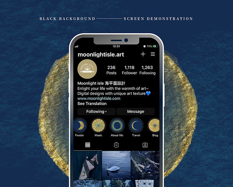 Lunar Magic - Blue Gold | Instagram Story Highlight Icon