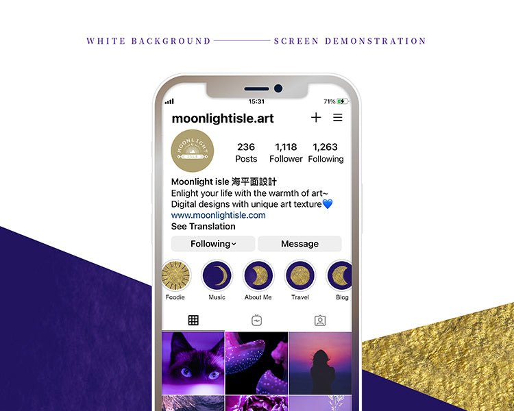 Lunar Magic - Purple Gold | Instagram Story Highlight Icon