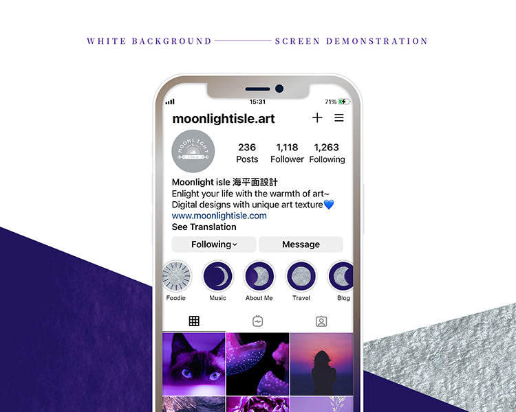 Lunar Magic - Purple Silver | Instagram Story Highlight Icon
