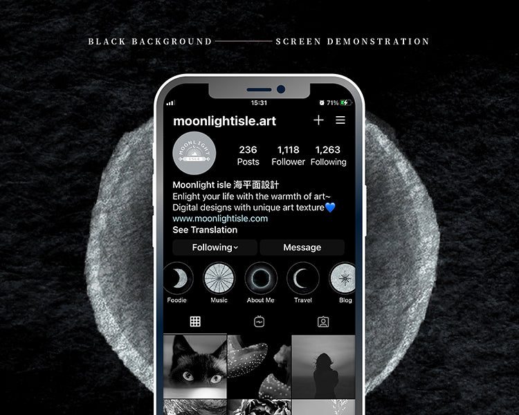 Lunar Magic - Black Silver | Instagram Story Highlight Icon