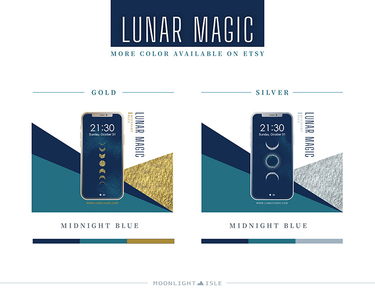 Lunar Magic - Blue Silver | Phone Wallpaper