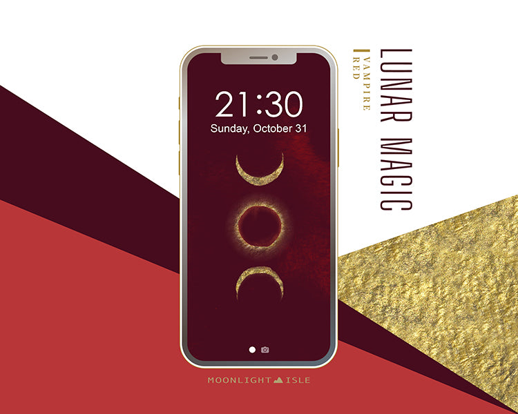 Lunar Magic - Red Gold | Phone Wallpaper