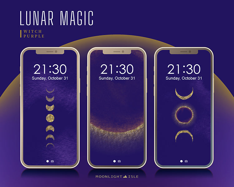 Lunar Magic - Purple Gold | Phone Wallpaper