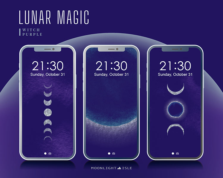 Lunar Magic - Purple Silver | Phone Wallpaper