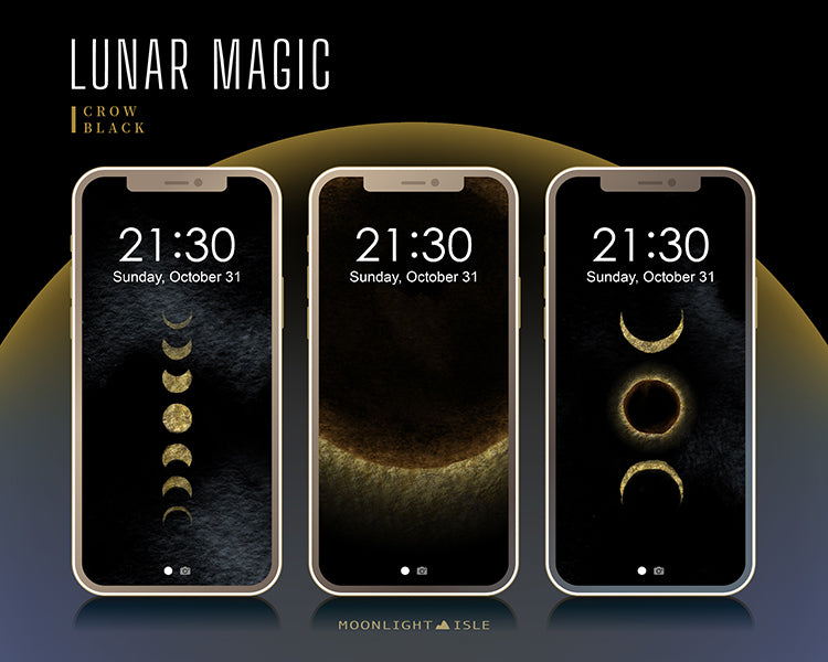 Lunar Magic - Black Gold | Phone Wallpaper