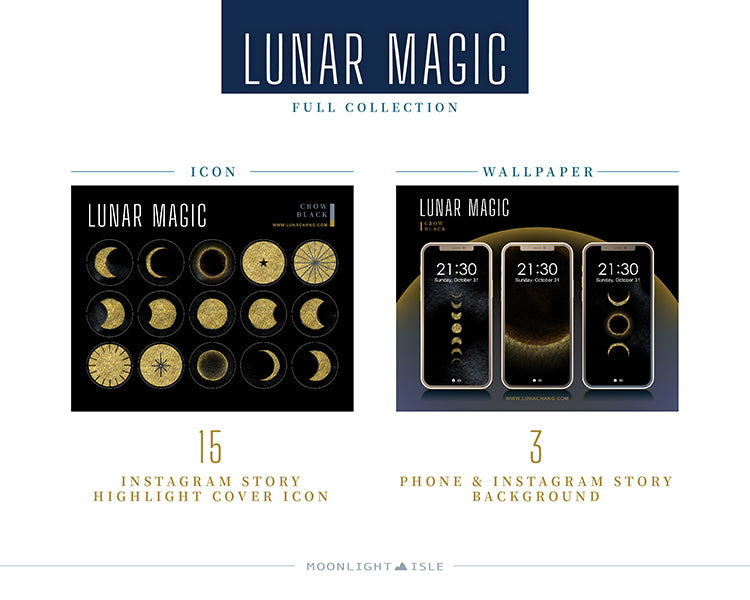 Lunar Magic - Black Gold | Phone Wallpaper