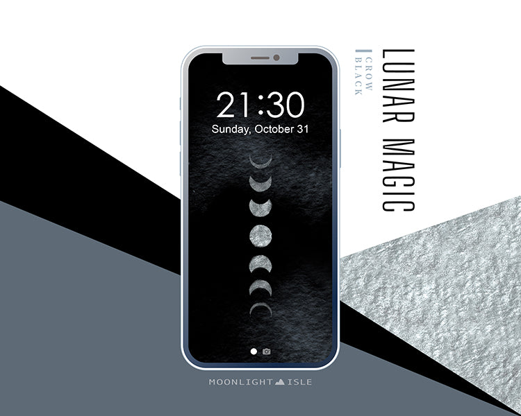 Lunar Magic - Black Silver | Phone Wallpaper