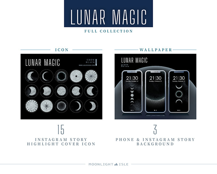 Lunar Magic - Black Silver | Phone Wallpaper