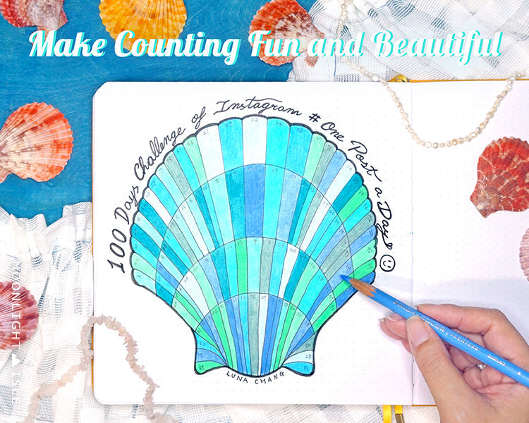 Shell Chart - 100 Days Tracker | A5 Printable Planner – Moonlight Isle